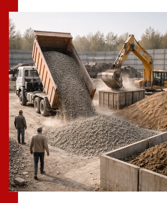 Доставка нерудных материалов с погрузкой и разгрузкой в Малгобеке