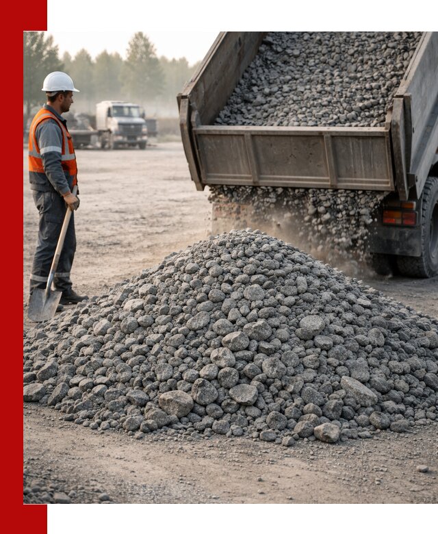 Гранитный щебень фракции 100–201 для строительства в Малгобеке