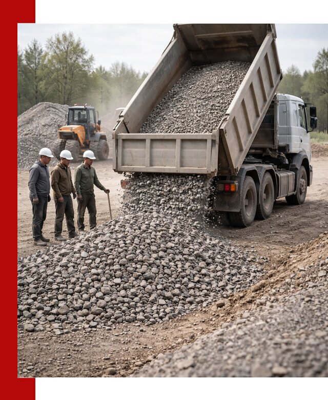 Доставка гравийного щебня фракции 70-120 в Малгобеке