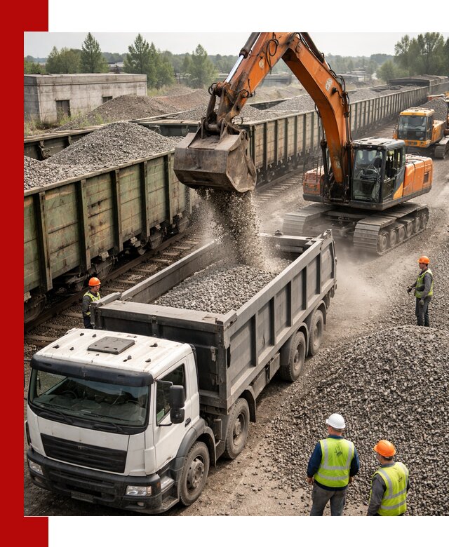 Железнодорожный щебень фракция 25–60 для поставок в Малгобеке