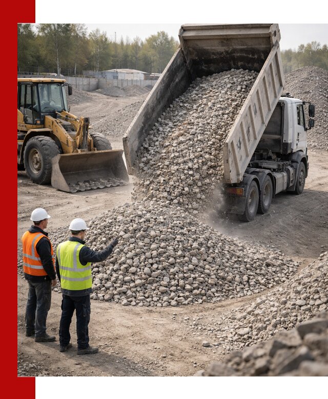 Вторичный щебень фракция 40–70 доставка в Малгобеке