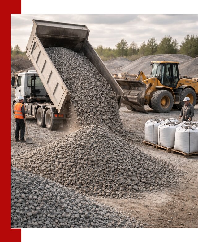 Бетонный щебень фракция 5–20 с доставкой в Малгобеке