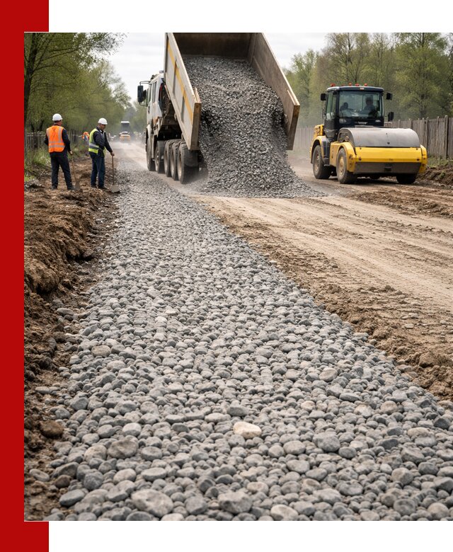 Доставка щебня для отсыпки дорог в Малгобеке высокого качества