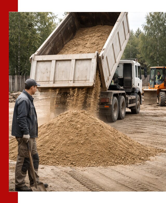 Доставка и продажа песка с разгрузкой в Малгобеке