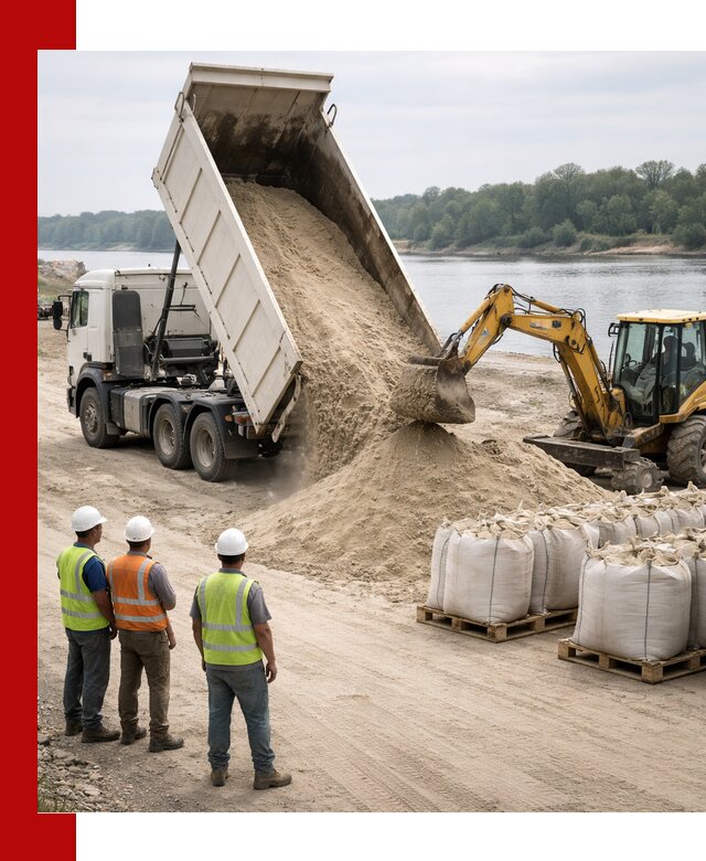 Доставка речного песка в Малгобеке самосвалами и погрузкой