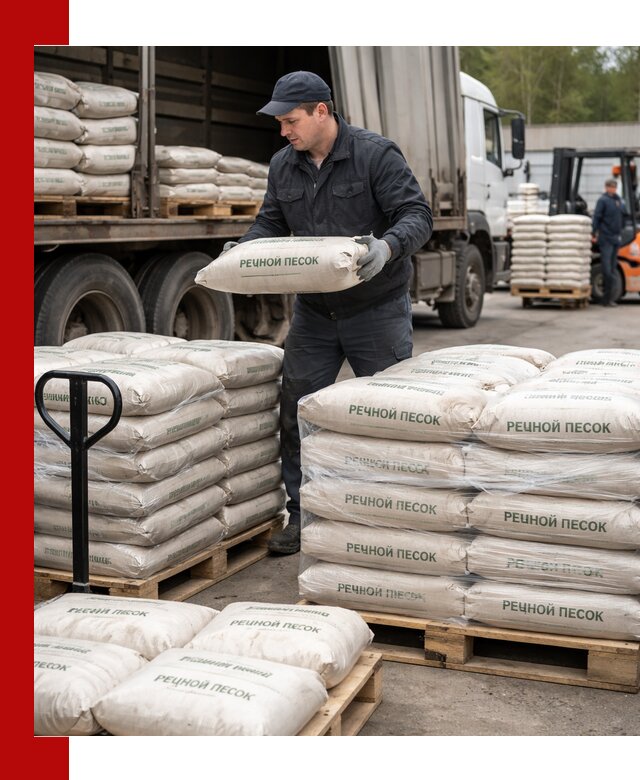Речной песок в мешках с доставкой в Малгобеке