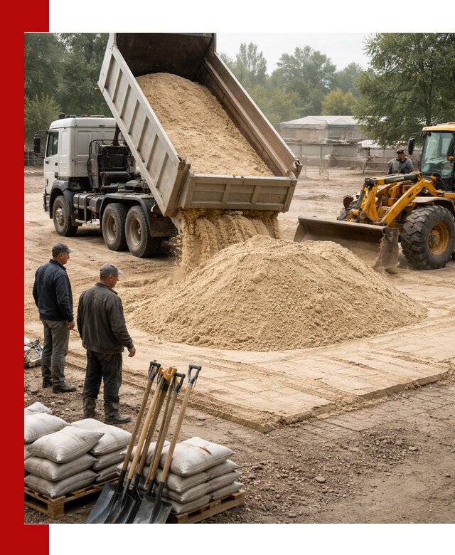 Доставка мытого песка в Малгобеке с самосвалами по выгодной цене