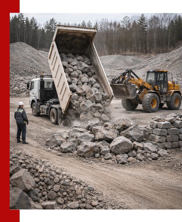 Доставка и продажа бутового гранитного камня в Малгобеке