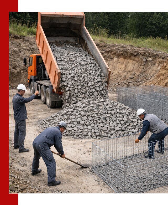Камень для габионов с доставкой в Малгобеке быстро и надёжно
