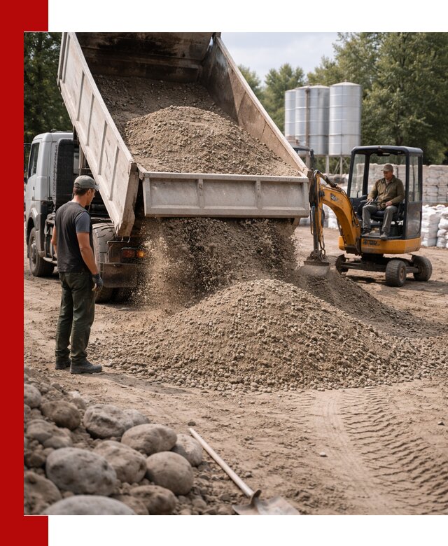 Доставка ПГС С3 в Малгобеке самосвалами и миксерами