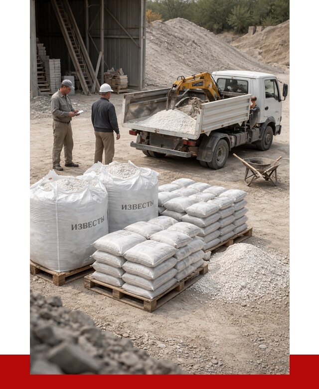 Известь строительная в Малгобеке с доставкой от 4334 р. | ПРОНЕРУДМлг