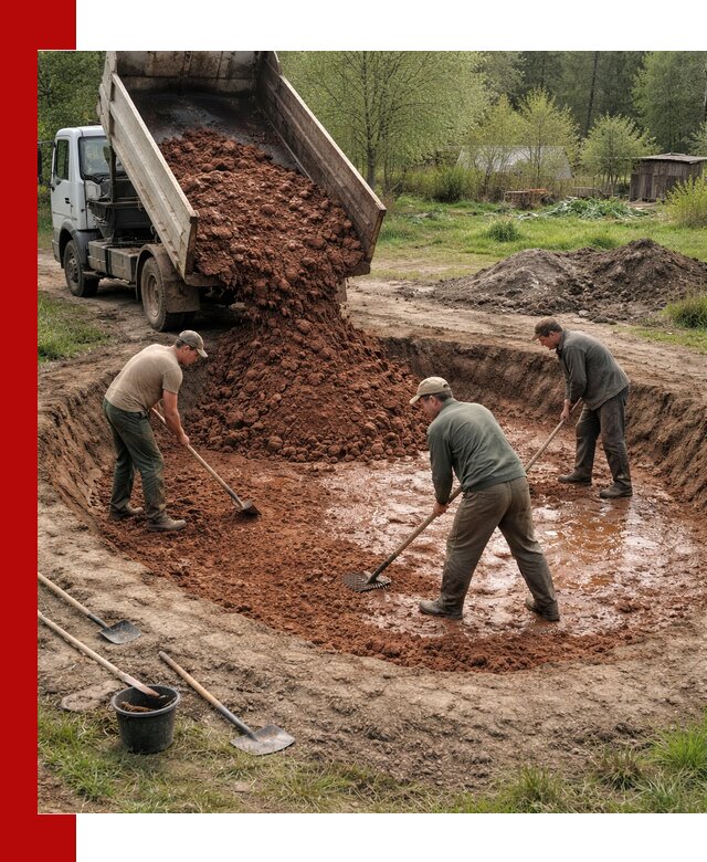 Купить качественную глину для пруда в Малгобеке