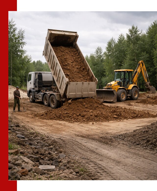 Доставка суглинка самосвалами в Малгобеке подсыпка и планировка