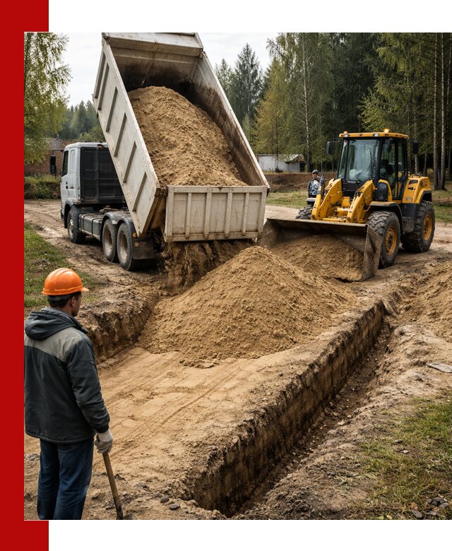 Доставка песчаного грунта в Малгобеке для строительных работ