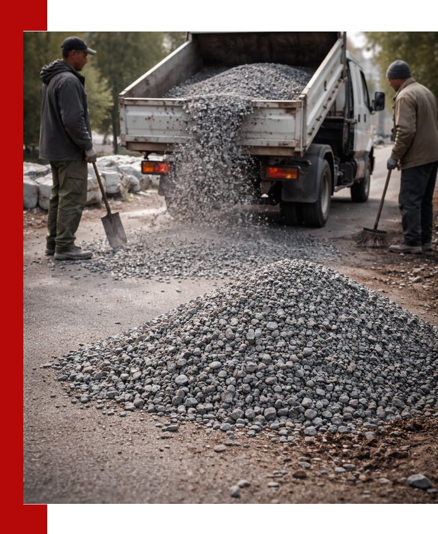 Гранитная крошка для посыпки дорог и тротуаров в Малгобеке