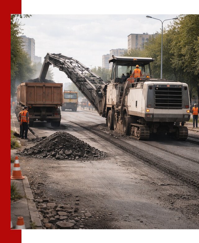 Фрезерованный асфальт в Малгобеке — удаление и вывоз старого покрытия