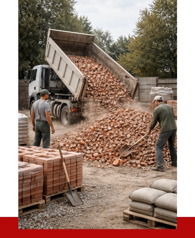 Бой кирпича в Малгобеке с доставкой от 4334 руб/куб | ПРОНЕРУДМлг