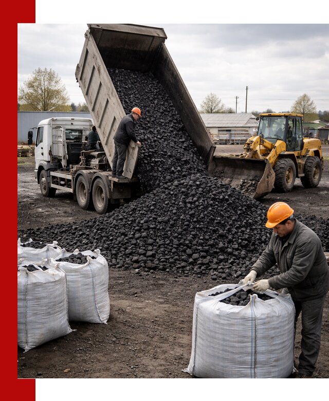 Доставка каменного угля в Малгобеке оптом и в розницу