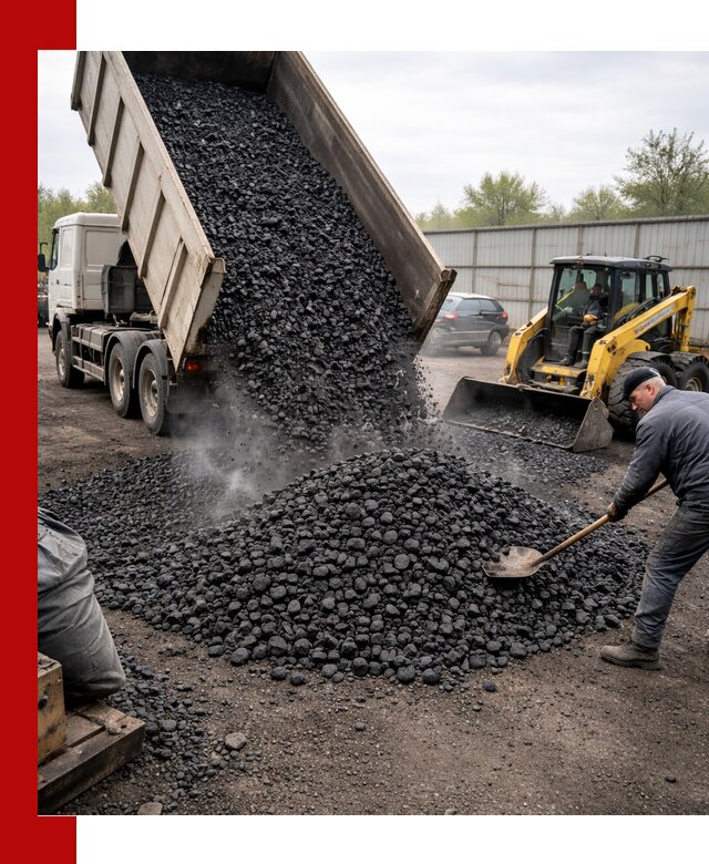 Доставка угля орех в Малгобеке оптом и в розницу