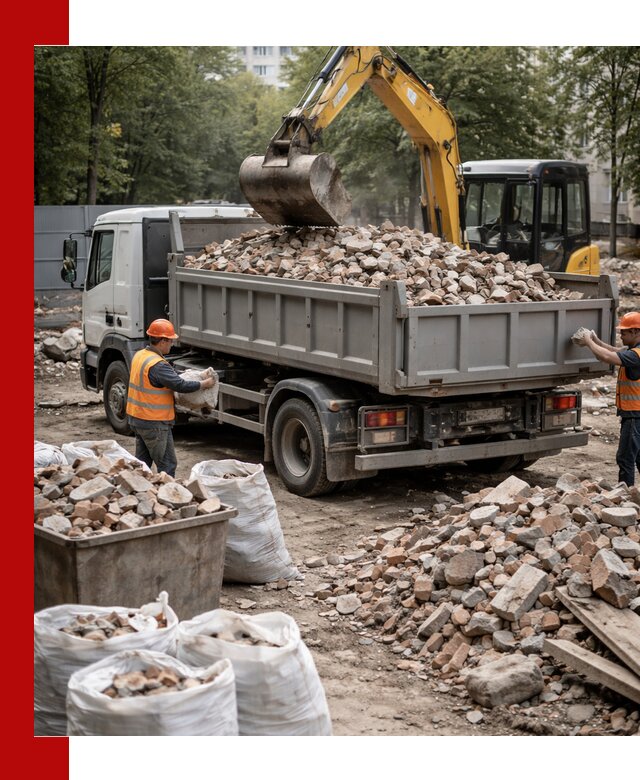 Вывоз строительного мусора в Малгобеке с самосвалами и контейнерами