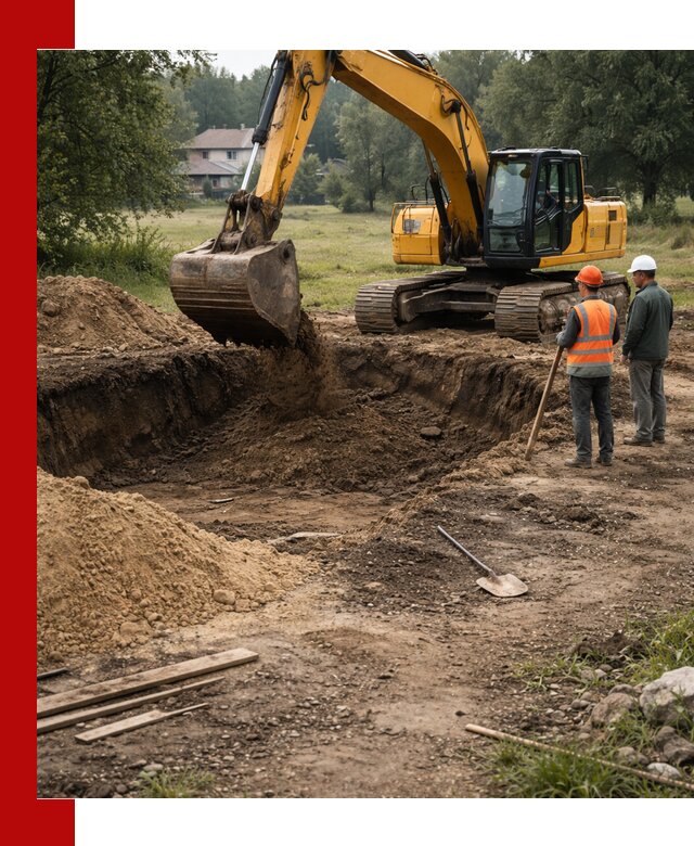Рытье котлована под фундамент в Малгобеке (быстро и недорого)