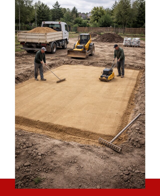 Устройство песчаной подушки в Малгобеке от 4643 р. ПРОНЕРУДМлг