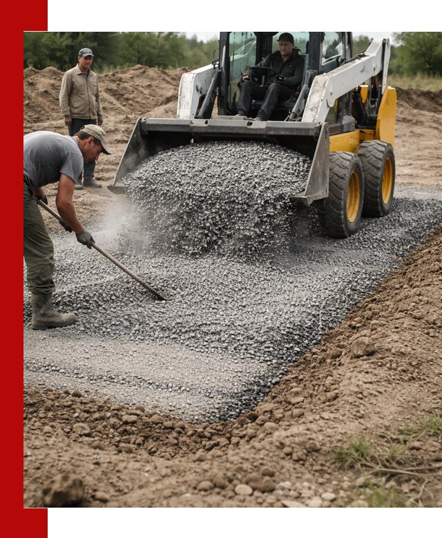 Устройство щебеночной подушки в Малгобеке для дорог и фундаментов